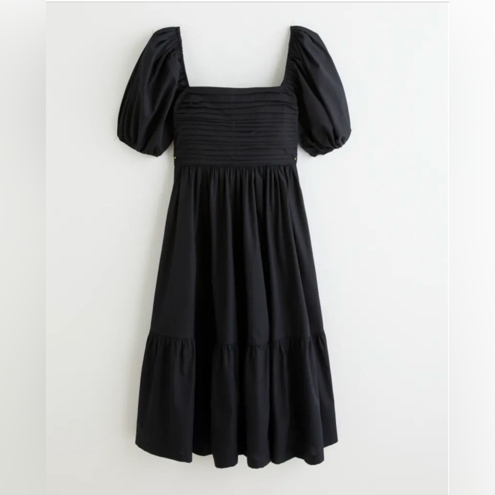 Abercrombie & Fitch Emerson Poplin Puff Sleeve Midi Dress